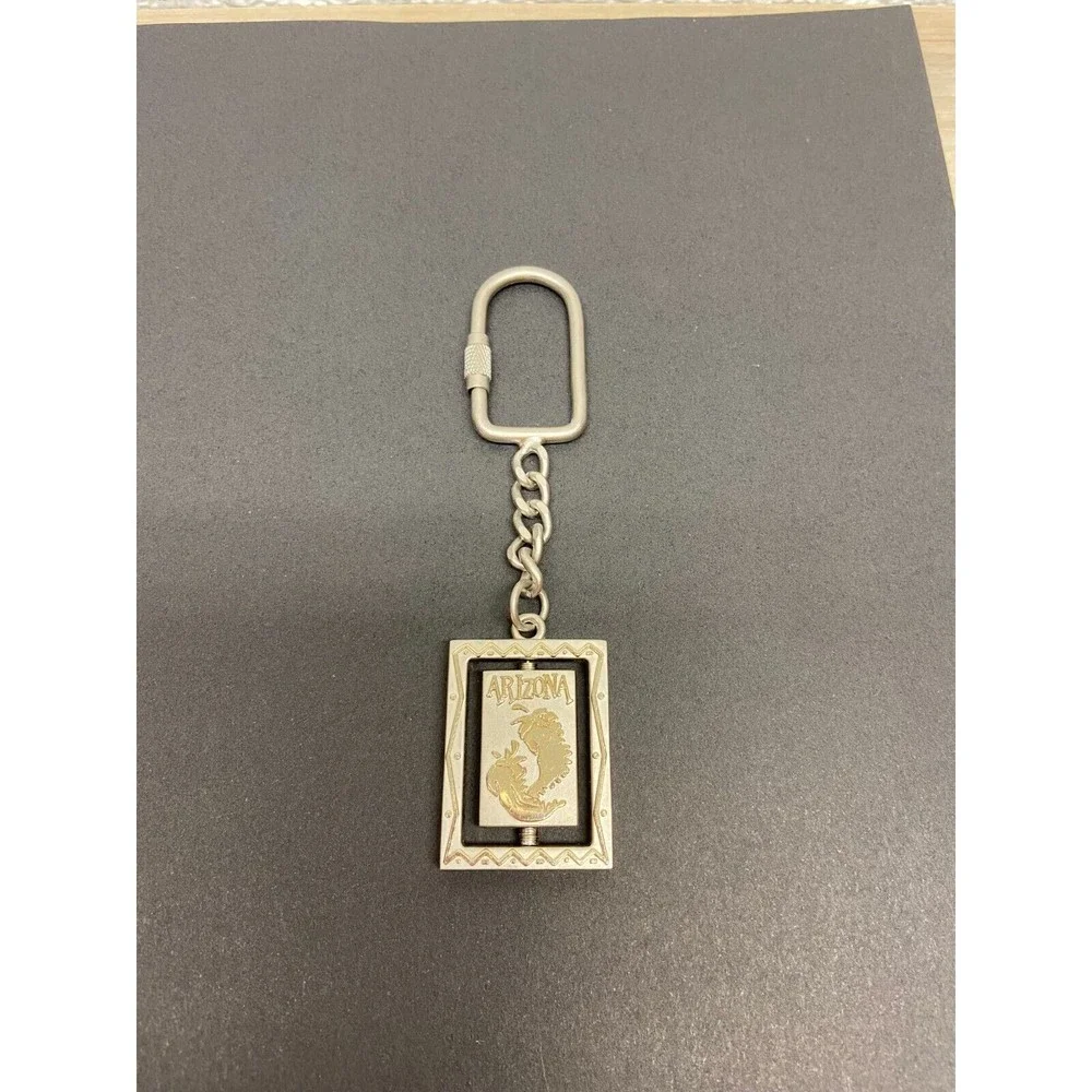 Vintage Arizona Peppers Metal Spinner Keychain